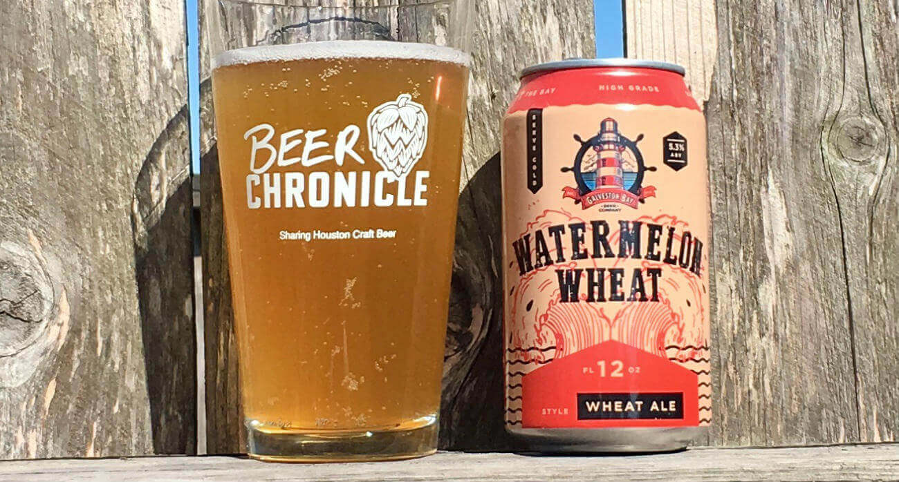 Beer-Chronicle-Houston-Craft-Beer-Review-Galveston-Bay-Watermelon-Wheat-Full-Pint-Glass-Next-To-Can