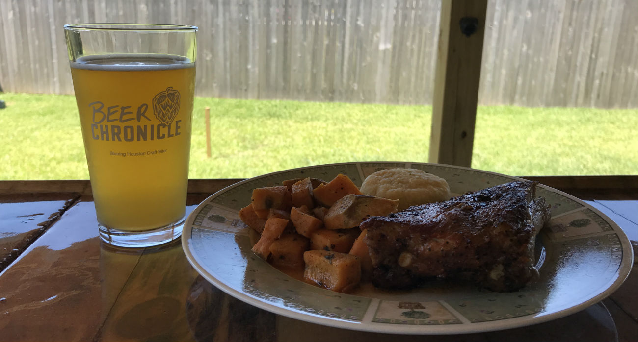 Beer-Chronicle-Houston-Craft-Beer-Review-Sams-Daily-Beer-Next-To-Smoked-Rib-Plate