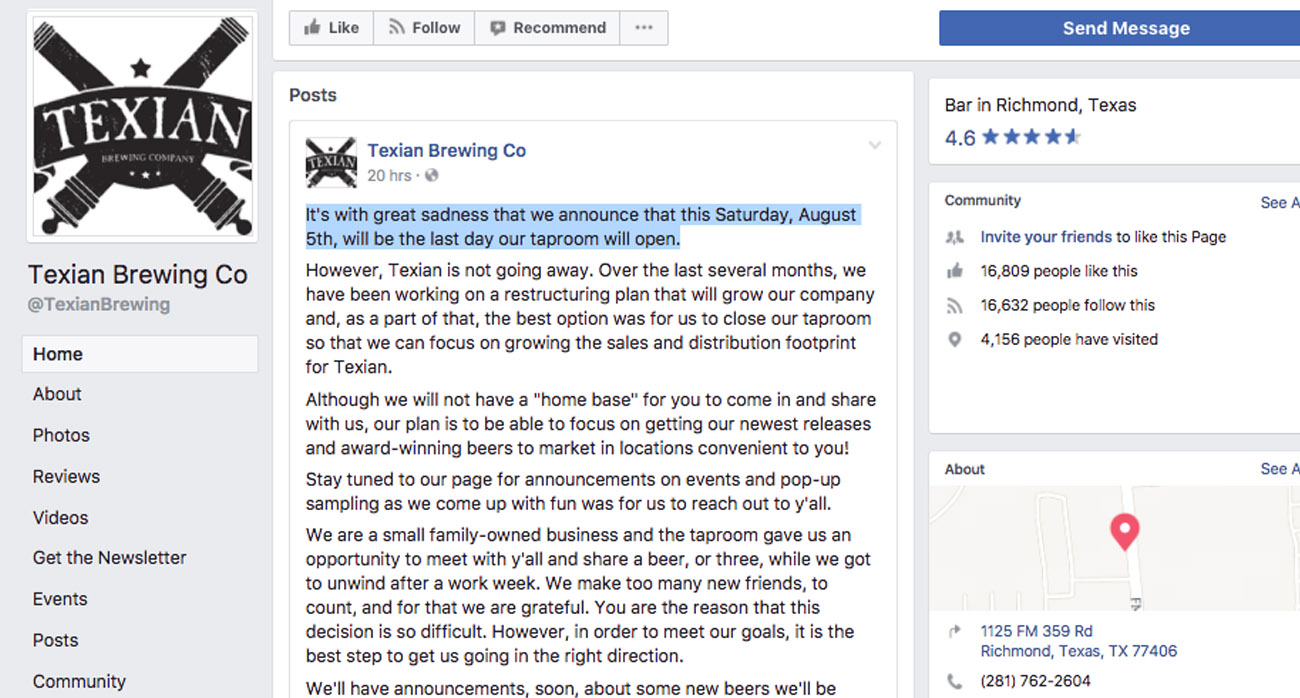 Beer-Chronicle-Houston-Craft-Beer-texian-tap-room-closing-facebook